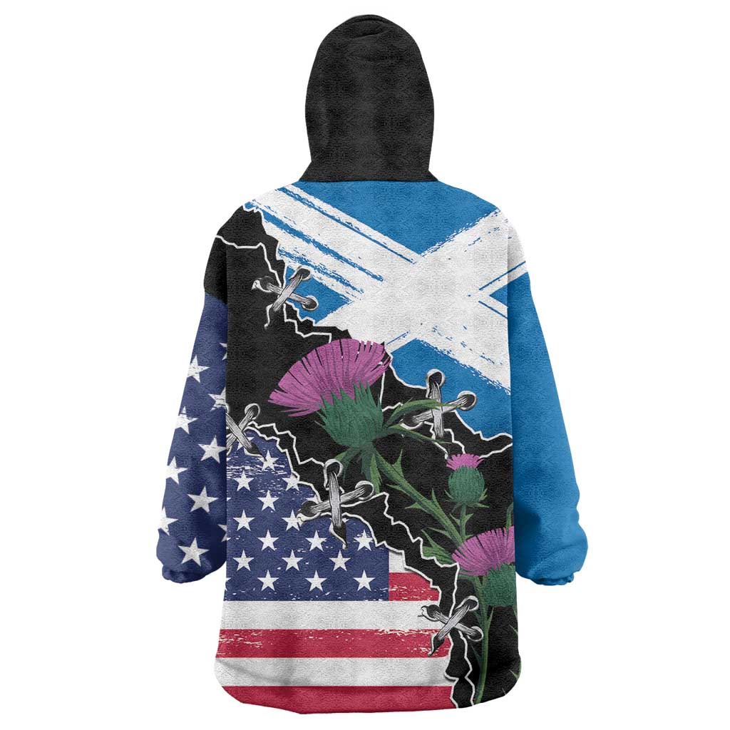 Scottish-American Heritage Month Wearable Blanket Hoodie Proud Scottish American Heritage