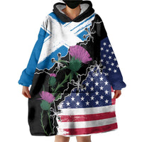 Scottish-American Heritage Month Wearable Blanket Hoodie Proud Scottish American Heritage