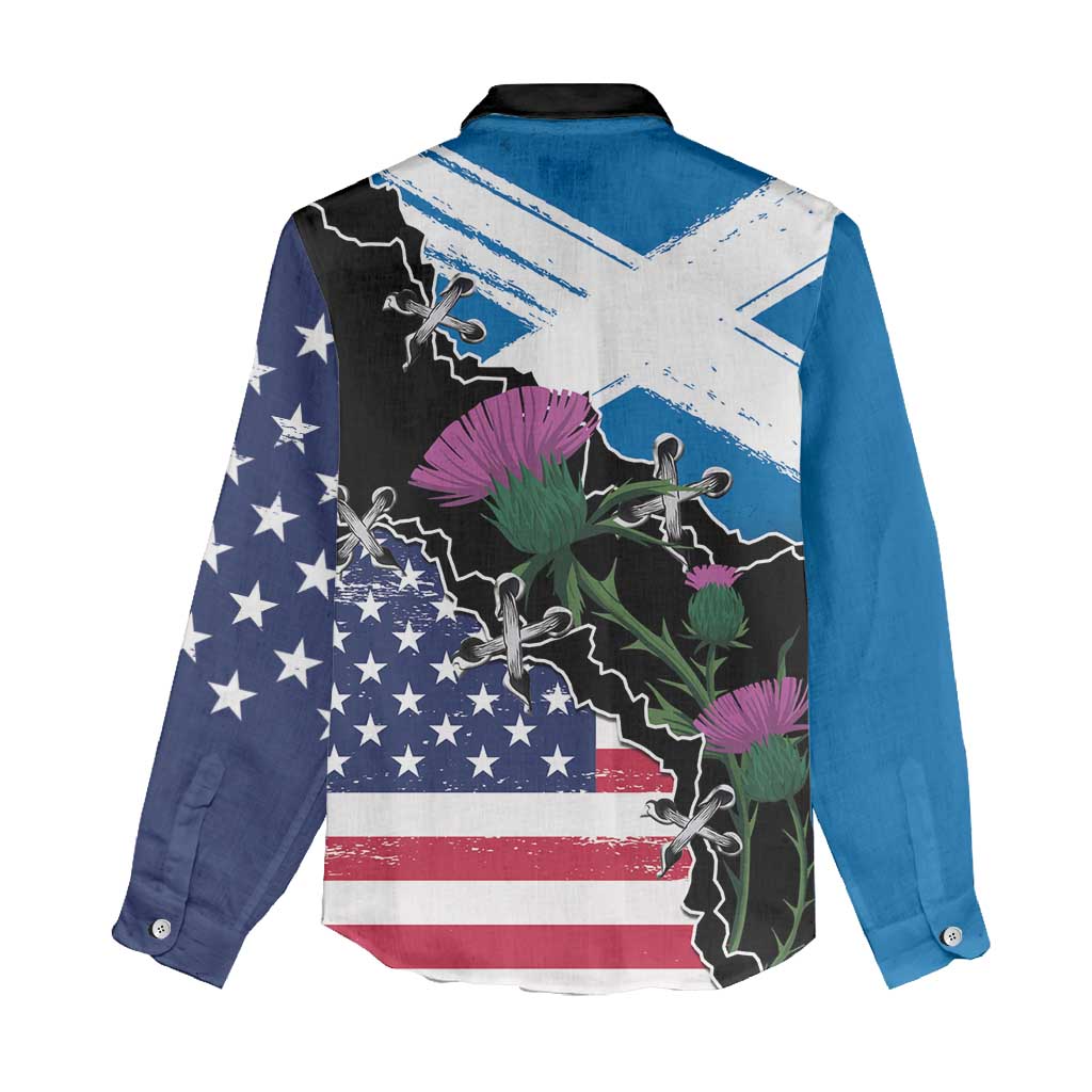 Scottish-American Heritage Month Women Casual Shirt Proud Scottish American Heritage