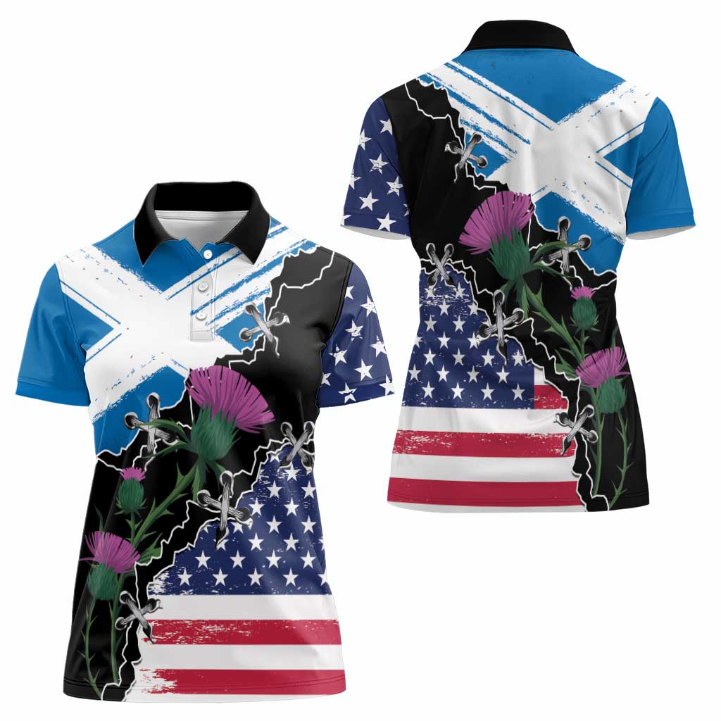 Scottish-American Heritage Month Women Polo Shirt Proud Scottish American Heritage