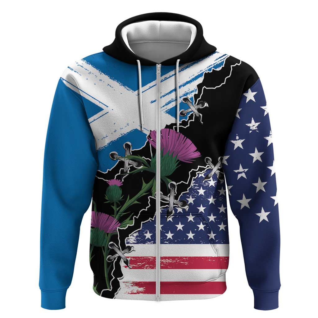 Scottish-American Heritage Month Zip Hoodie Proud Scottish American Heritage