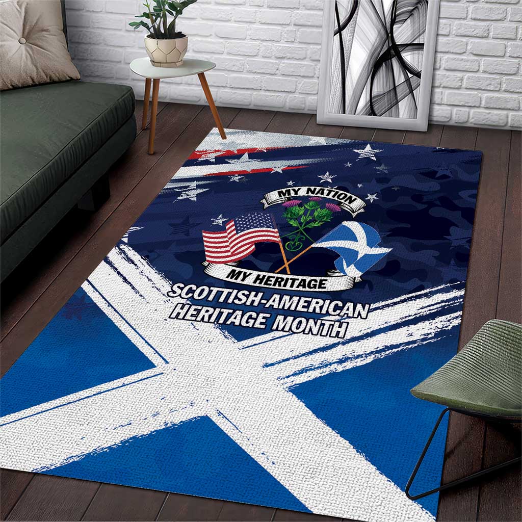 USA Scotland Flag Area Rug My Nation My Heritage