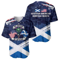 USA Scotland Flag Baseball Jersey My Nation My Heritage