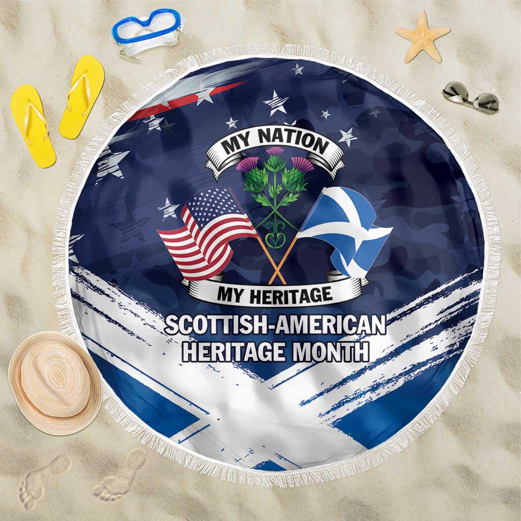 USA Scotland Flag Beach Blanket My Nation My Heritage