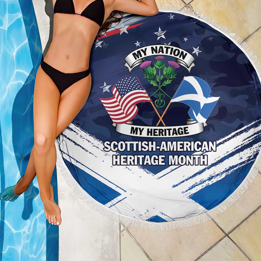 USA Scotland Flag Beach Blanket My Nation My Heritage