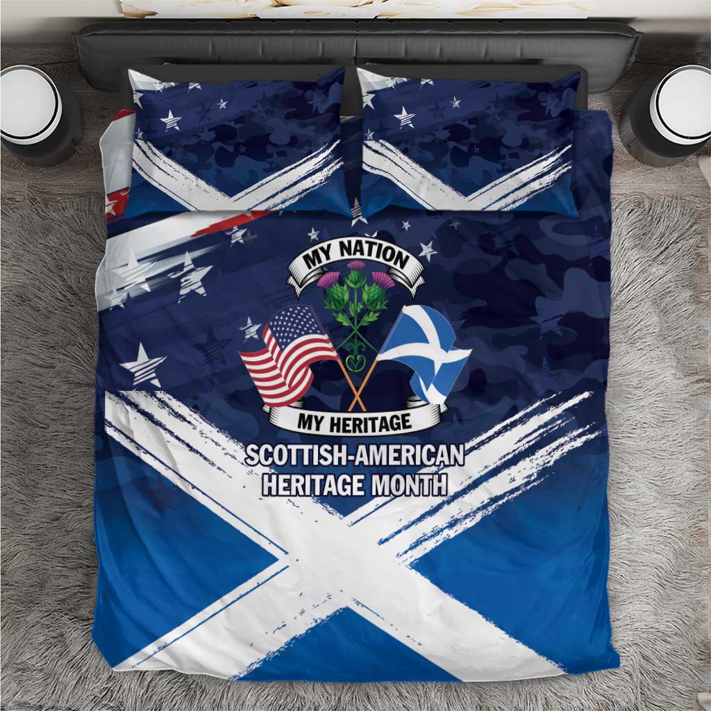 USA Scotland Flag Bedding Set My Nation My Heritage
