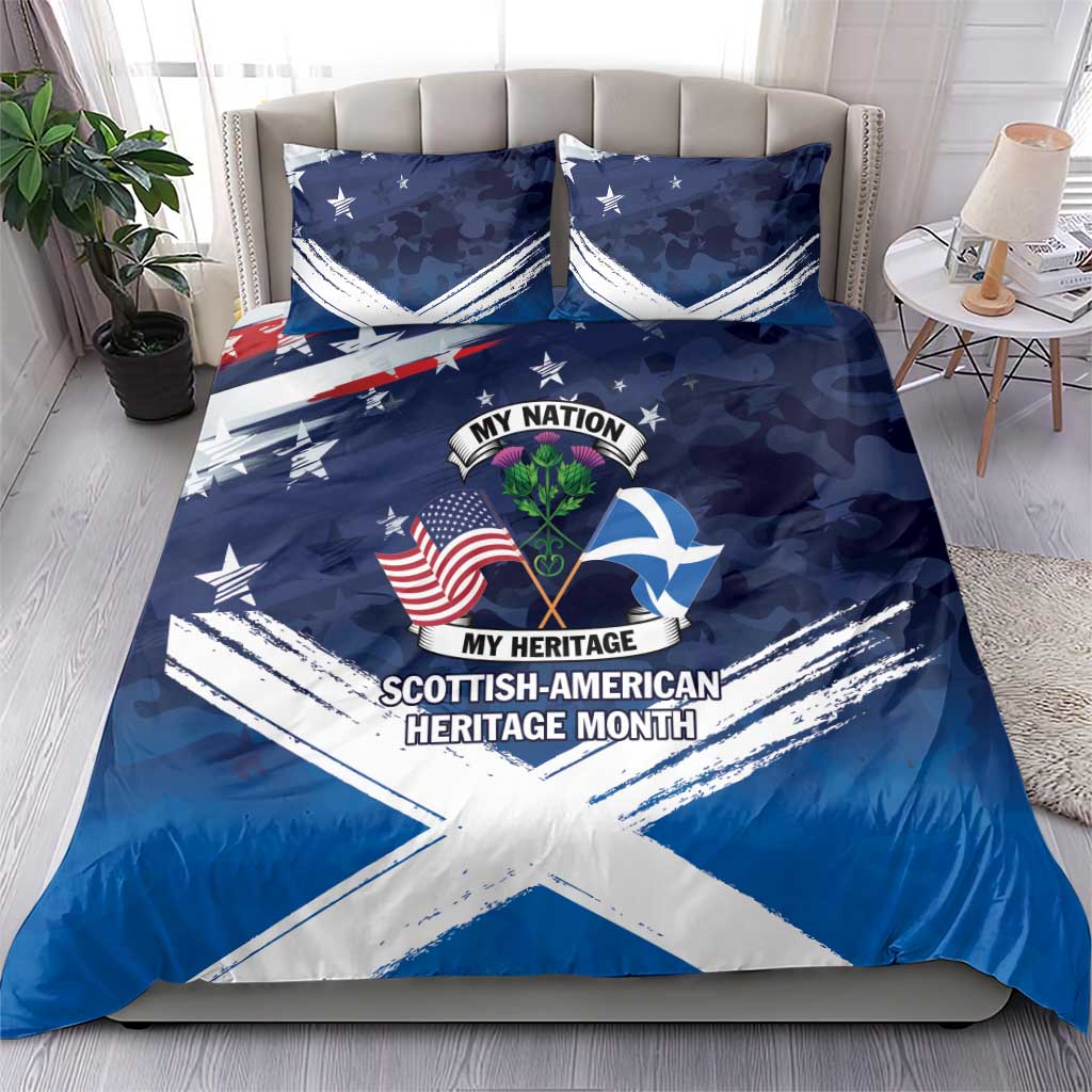 USA Scotland Flag Bedding Set My Nation My Heritage