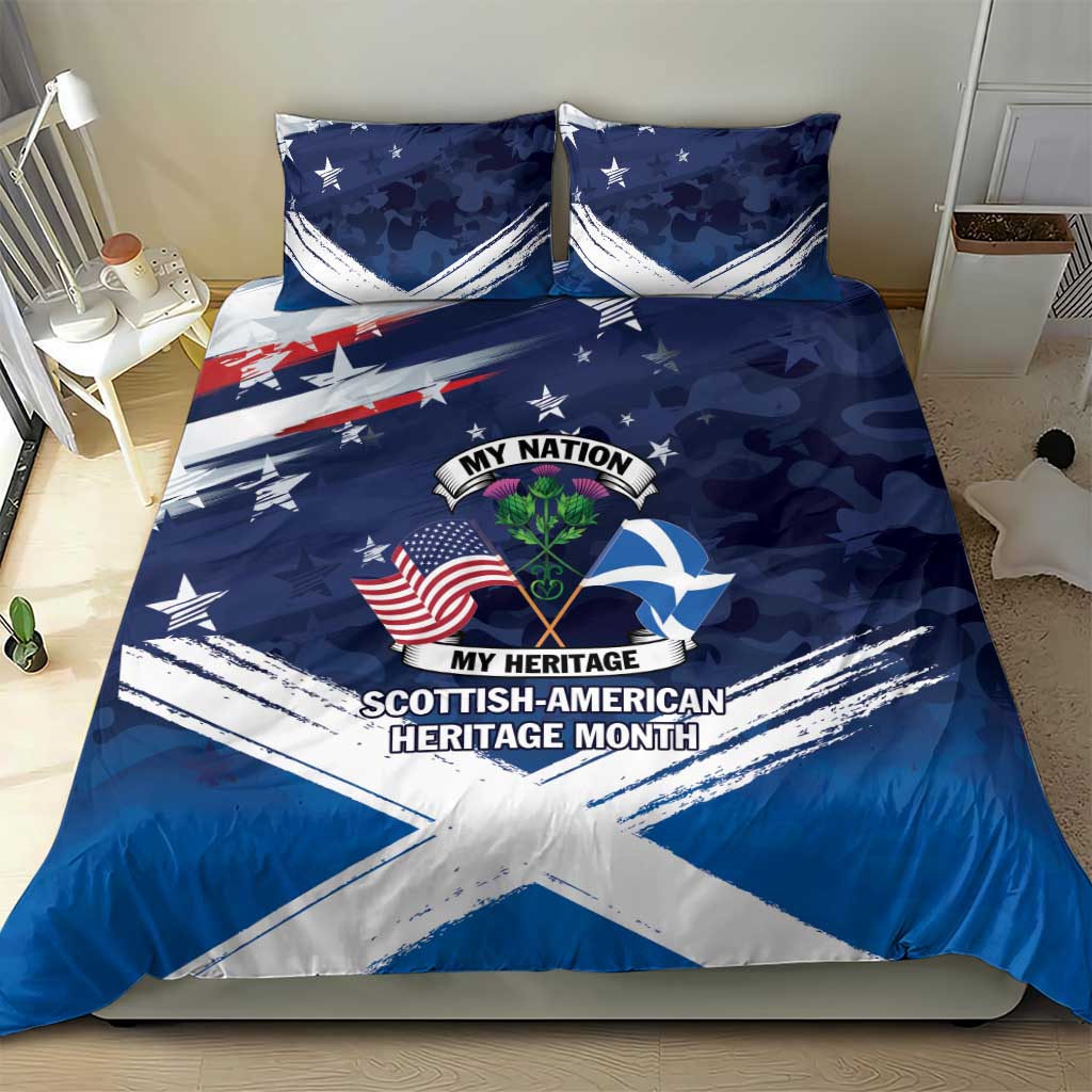 USA Scotland Flag Bedding Set My Nation My Heritage
