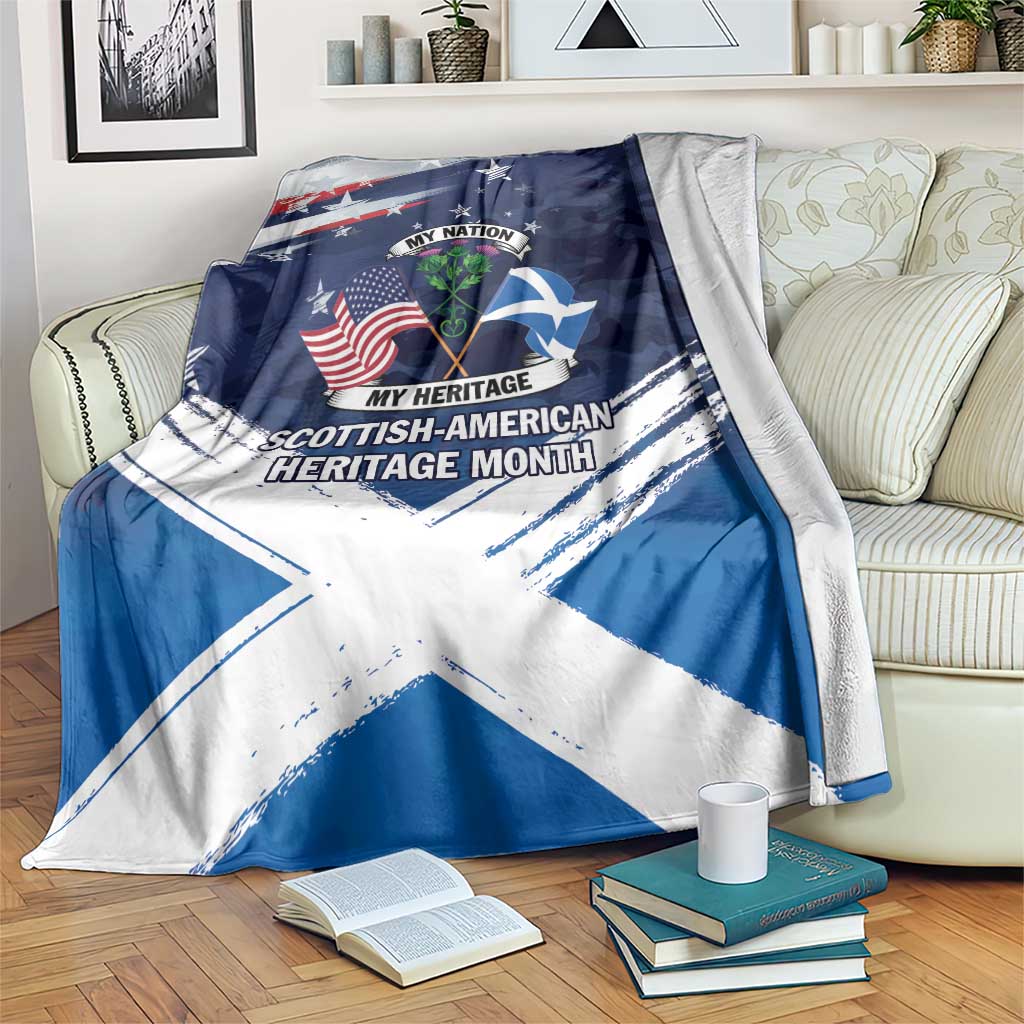 USA Scotland Flag Blanket My Nation My Heritage
