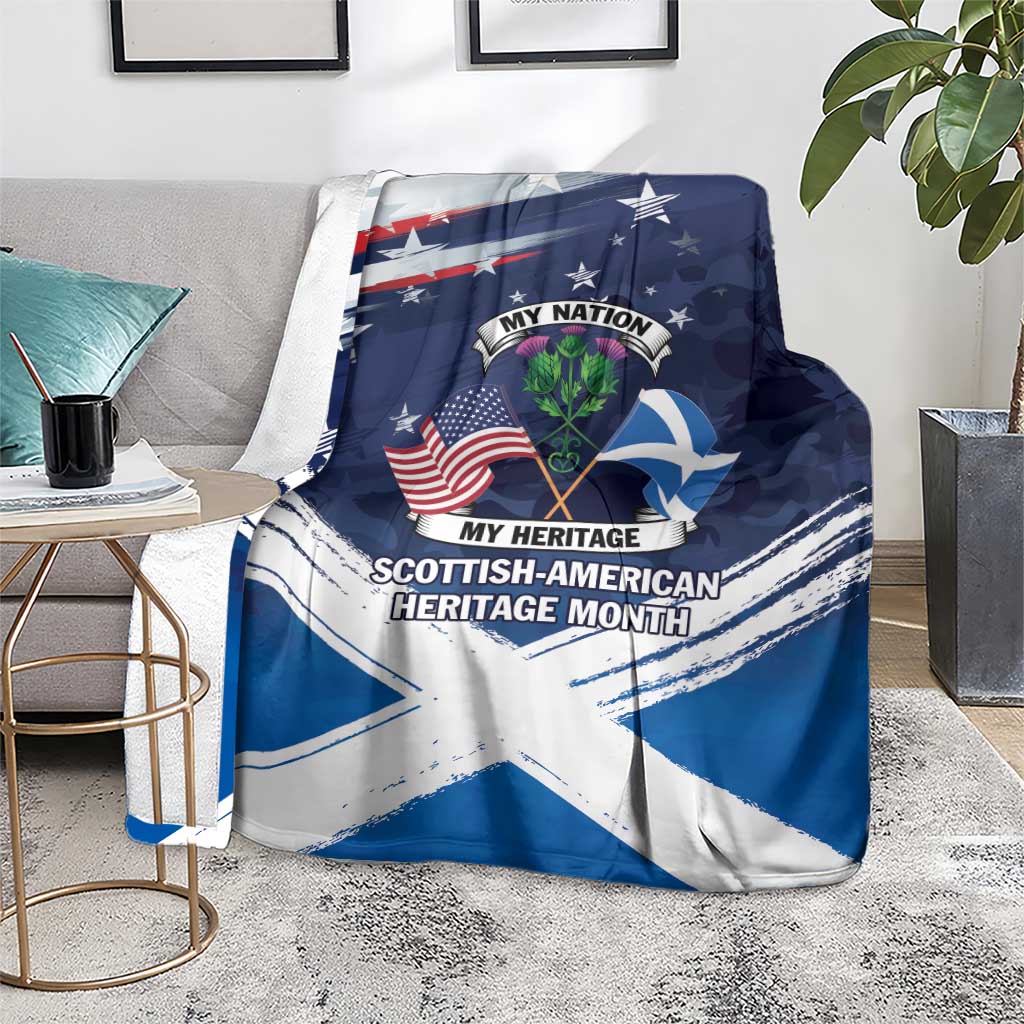 USA Scotland Flag Blanket My Nation My Heritage