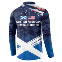 USA Scotland Flag Button Sweatshirt My Nation My Heritage