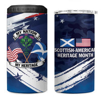 USA Scotland Flag 4 in 1 Can Cooler Tumbler My Nation My Heritage