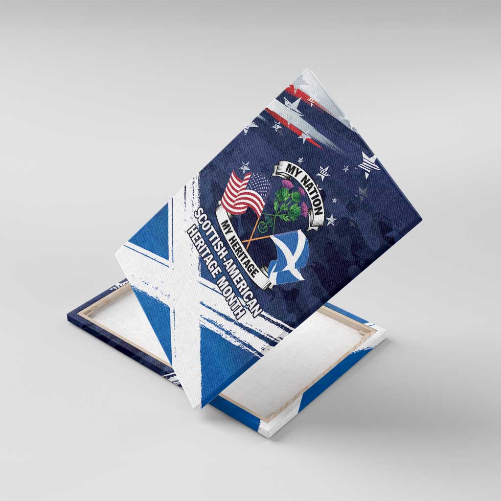 USA Scotland Flag Canvas Wall Art My Nation My Heritage