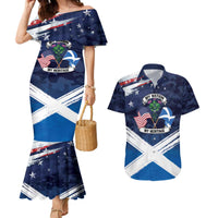USA Scotland Flag Couples Matching Mermaid Dress and Hawaiian Shirt My Nation My Heritage