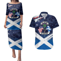 USA Scotland Flag Couples Matching Puletasi and Hawaiian Shirt My Nation My Heritage