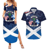 USA Scotland Flag Couples Matching Summer Maxi Dress and Hawaiian Shirt My Nation My Heritage