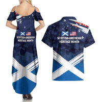 USA Scotland Flag Couples Matching Summer Maxi Dress and Hawaiian Shirt My Nation My Heritage