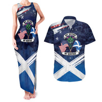 USA Scotland Flag Couples Matching Tank Maxi Dress and Hawaiian Shirt My Nation My Heritage