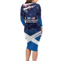 USA Scotland Flag Family Matching Long Sleeve Bodycon Dress and Hawaiian Shirt My Nation My Heritage