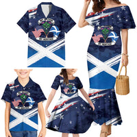 USA Scotland Flag Family Matching Mermaid Dress and Hawaiian Shirt My Nation My Heritage