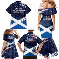 USA Scotland Flag Family Matching Mermaid Dress and Hawaiian Shirt My Nation My Heritage