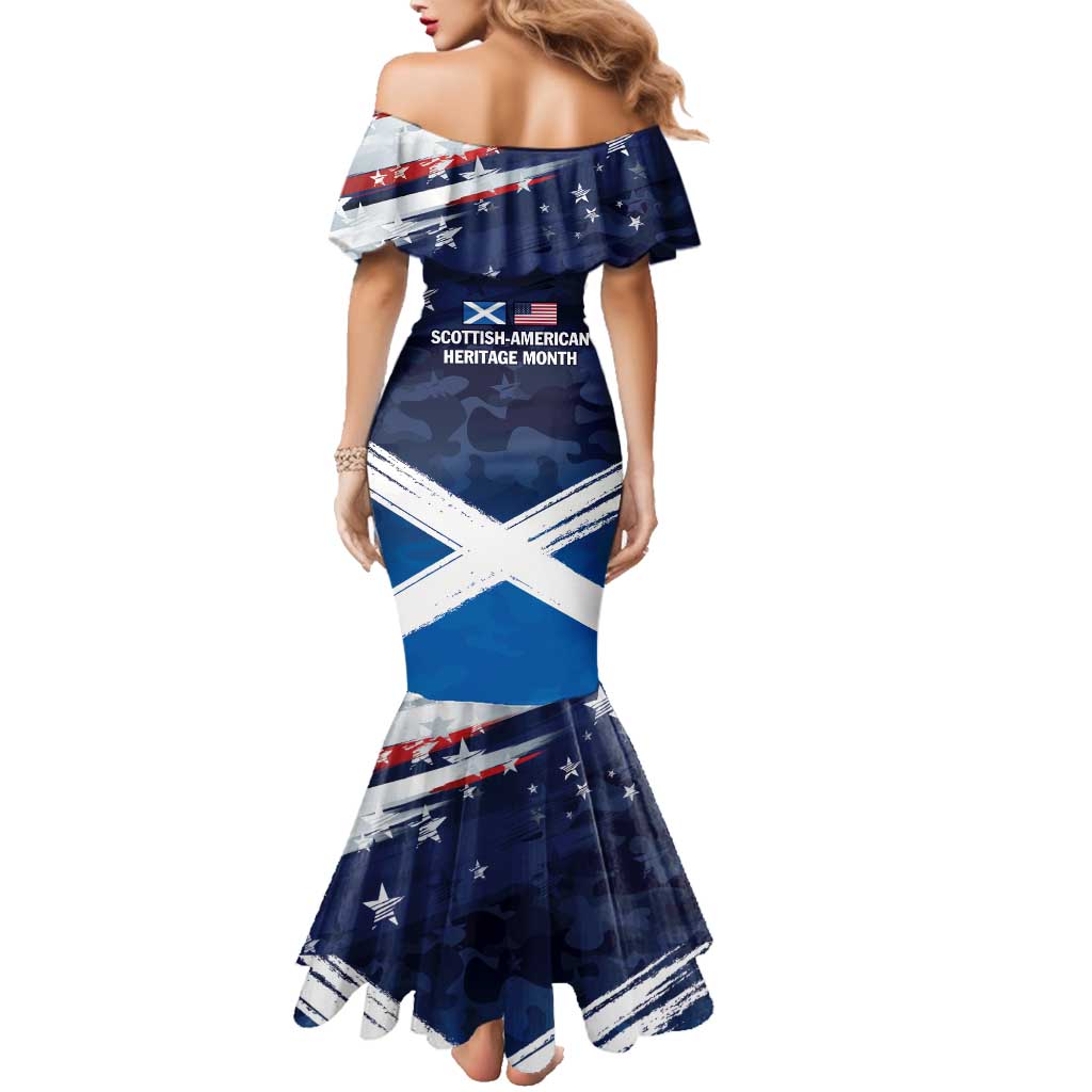 USA Scotland Flag Family Matching Mermaid Dress and Hawaiian Shirt My Nation My Heritage