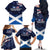 USA Scotland Flag Family Matching Off The Shoulder Long Sleeve Dress and Hawaiian Shirt My Nation My Heritage