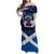USA Scotland Flag Family Matching Off Shoulder Maxi Dress and Hawaiian Shirt My Nation My Heritage