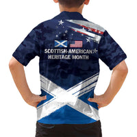 USA Scotland Flag Family Matching Off Shoulder Short Dress and Hawaiian Shirt My Nation My Heritage