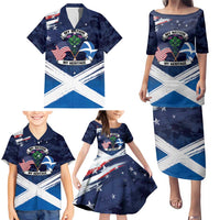 USA Scotland Flag Family Matching Puletasi and Hawaiian Shirt My Nation My Heritage