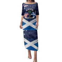 USA Scotland Flag Family Matching Puletasi and Hawaiian Shirt My Nation My Heritage