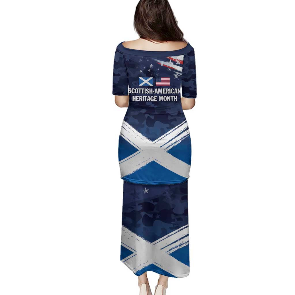 USA Scotland Flag Family Matching Puletasi and Hawaiian Shirt My Nation My Heritage