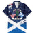 USA Scotland Flag Family Matching Short Sleeve Bodycon Dress and Hawaiian Shirt My Nation My Heritage