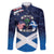 USA Scotland Flag Family Matching Short Sleeve Bodycon Dress and Hawaiian Shirt My Nation My Heritage
