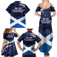 USA Scotland Flag Family Matching Summer Maxi Dress and Hawaiian Shirt My Nation My Heritage