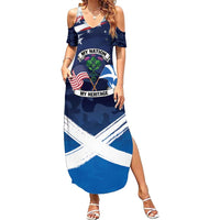 USA Scotland Flag Family Matching Summer Maxi Dress and Hawaiian Shirt My Nation My Heritage
