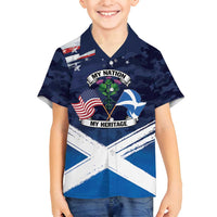 USA Scotland Flag Family Matching Summer Maxi Dress and Hawaiian Shirt My Nation My Heritage