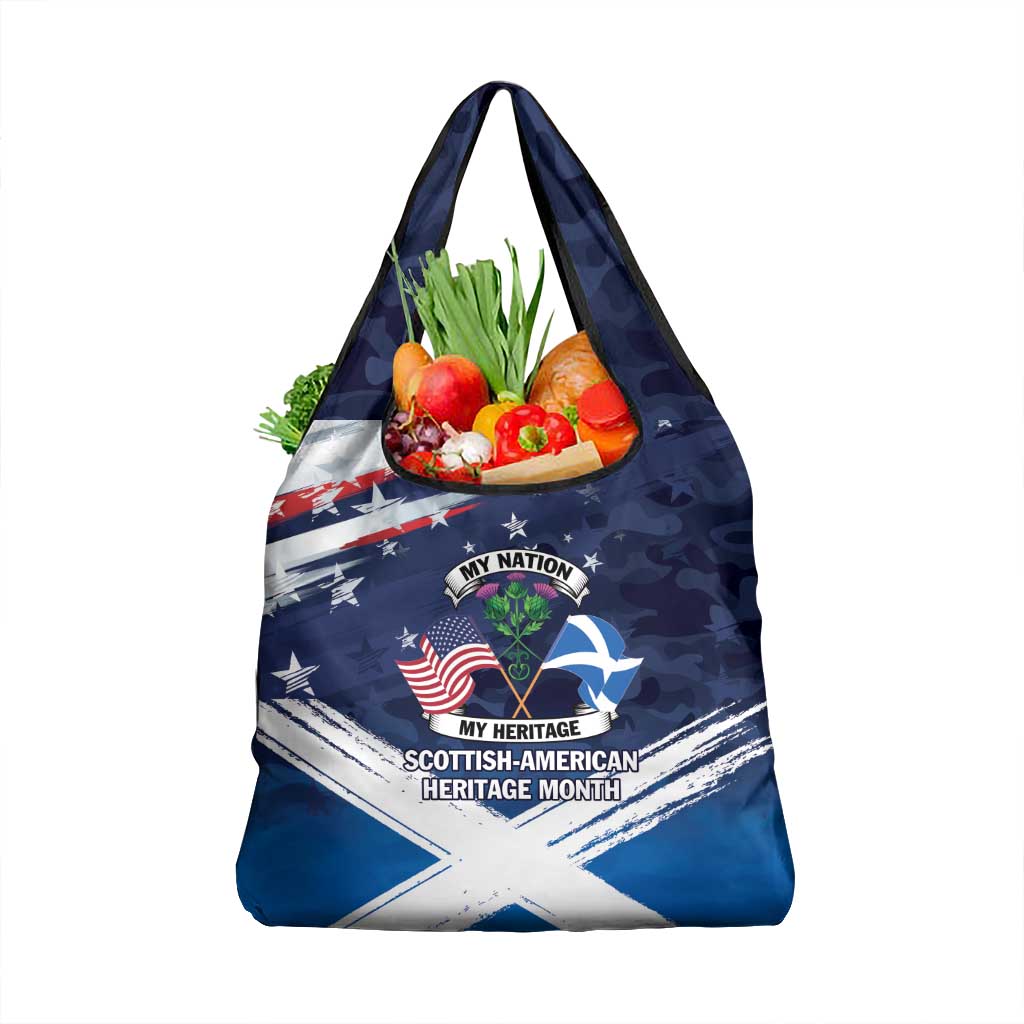 USA Scotland Flag Grocery Bag My Nation My Heritage