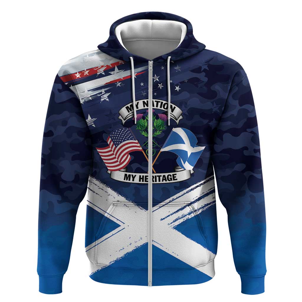 USA Scotland Flag Hoodie My Nation My Heritage