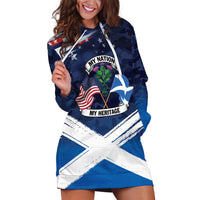 USA Scotland Flag Hoodie Dress My Nation My Heritage