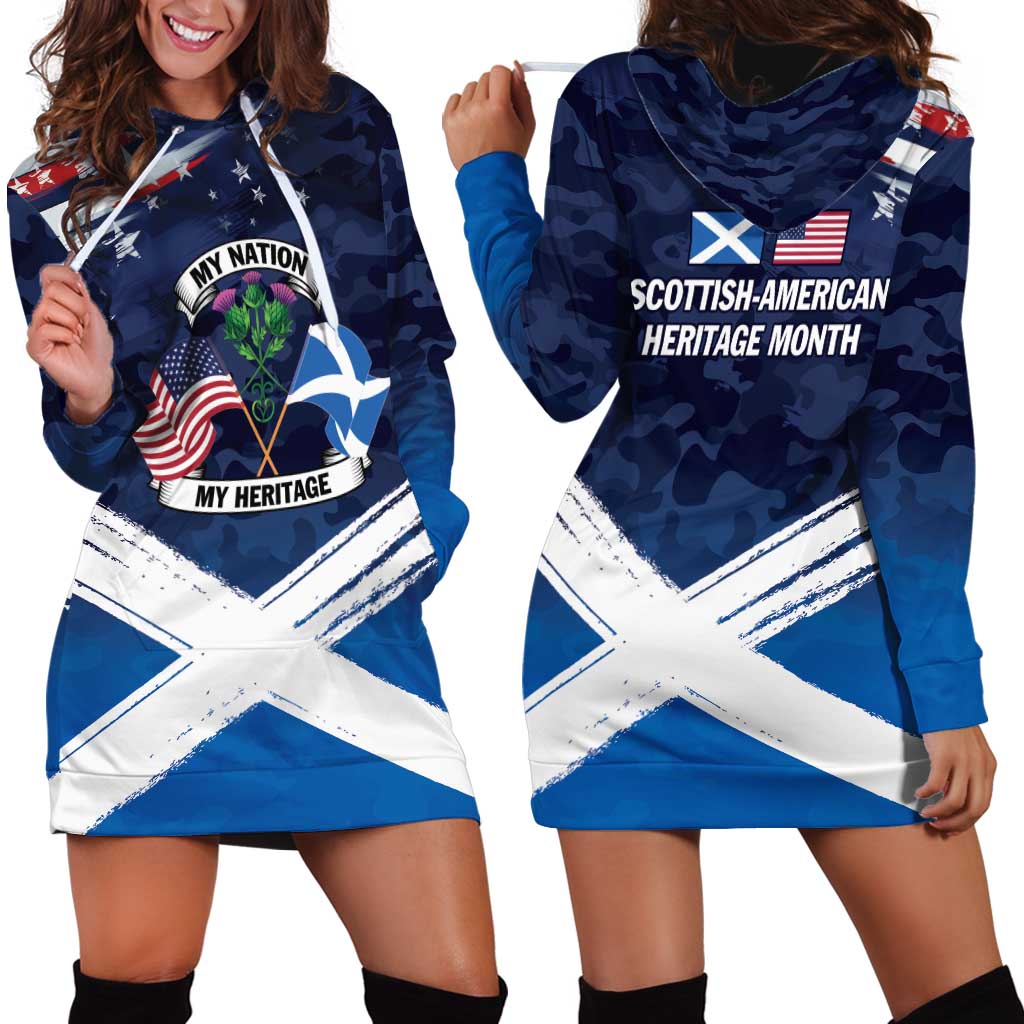 USA Scotland Flag Hoodie Dress My Nation My Heritage