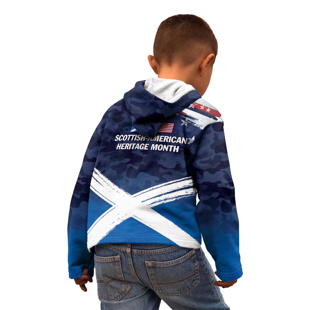 USA Scotland Flag Kid Hoodie My Nation My Heritage