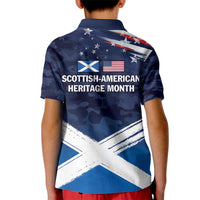 USA Scotland Flag Kid Polo Shirt My Nation My Heritage