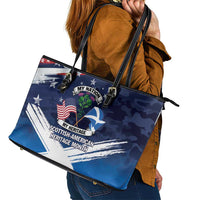USA Scotland Flag Leather Tote Bag My Nation My Heritage
