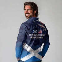 USA Scotland Flag Long Sleeve Polo Shirt My Nation My Heritage