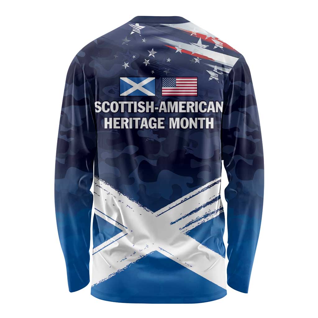 USA Scotland Flag Long Sleeve Shirt My Nation My Heritage