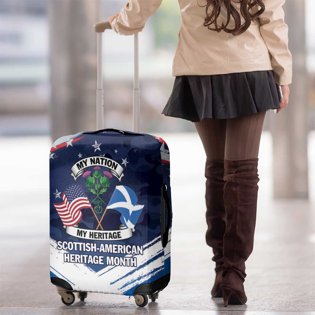 USA Scotland Flag Luggage Cover My Nation My Heritage