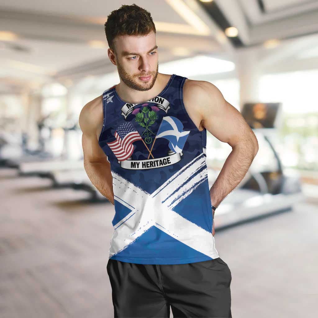 USA Scotland Flag Men Tank Top My Nation My Heritage