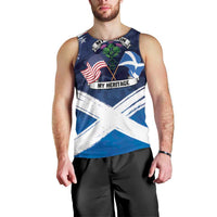 USA Scotland Flag Men Tank Top My Nation My Heritage