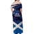 USA Scotland Flag Off Shoulder Maxi Dress My Nation My Heritage